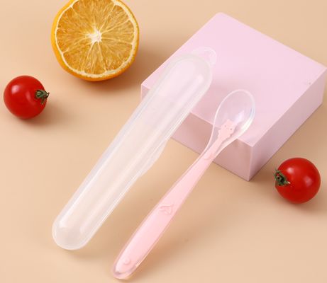 good price Ergonomic Silicone Spoon with Hanging Hole Dishwasher Safe Pink or Blue online