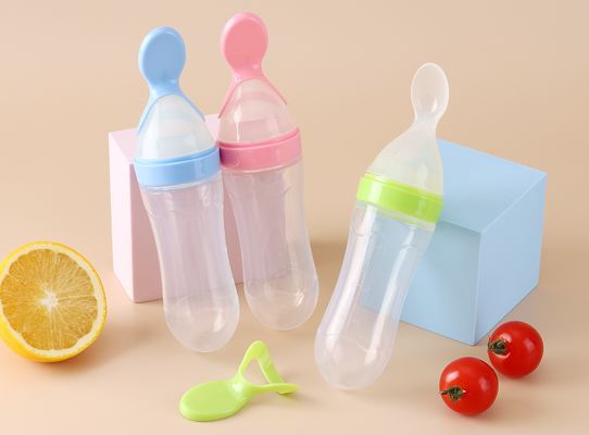 good price Silicone Squeeze Bottle Spoon Toddler Baby Food Dispensing Spoon Rice Paste Squeeze Feeder Baby Bottle With Spoon online